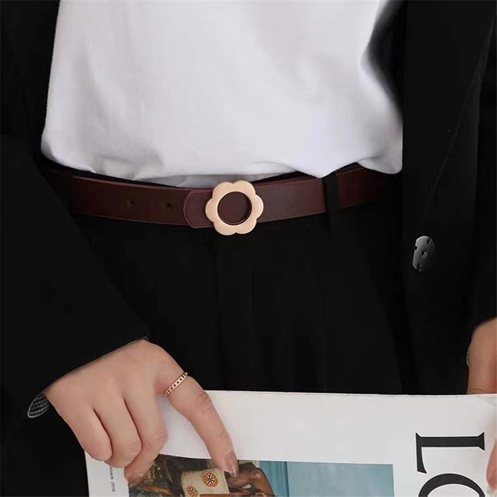 Thắt Lưng Da Pu Khóa Hoa Nhiều Màu Tùy Chỉnh Thời Trang Hàn Quốc Cho Nữ