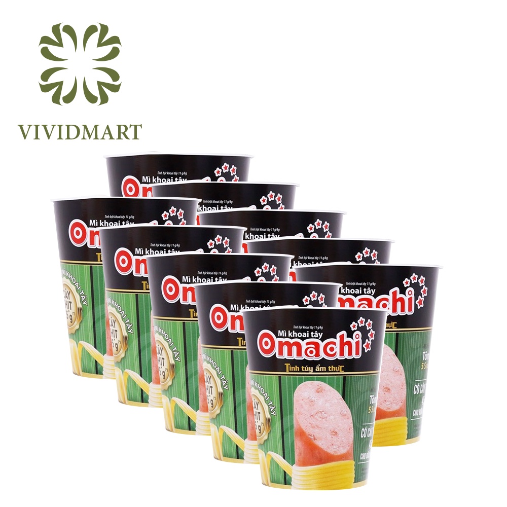 [10 hộp] MÌ LY KHOAI TÂY OMACHI CÓ THỊT THẬT 3 VỊ: SƯỜN HẦM NGŨ QUẢ, TÔM CHUA CAY, XỐT / SỐT BÒ HẦM – HỘP 113G - MASAN | BigBuy360 - bigbuy360.vn
