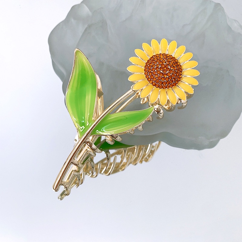 Kẹp Tóc Kim Loại Hình Hoa Hướng Dương Phong Cách Mới 2023