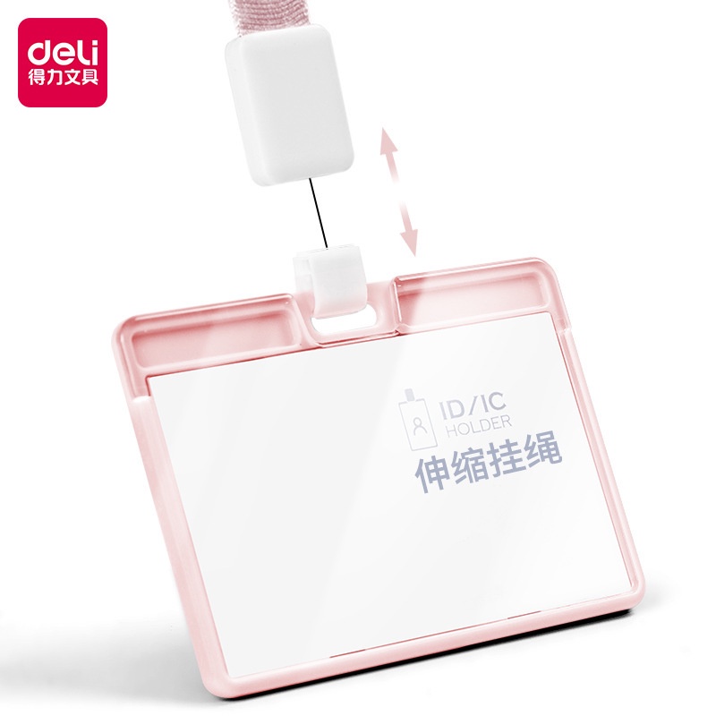 [HCM] Bao Đựng Thẻ đeo bảng tên / Thẻ ID Nhựa Acrylic Trong Suốt một mặt Màu Pastel Có dây rút kéo dài, Dây Rộng 2CM