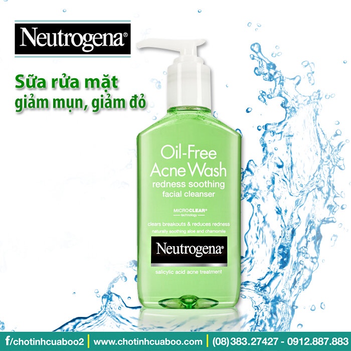 Sữa Rửa Mặt Neutrogena Oil-Free Acne Wash Redness Soothing 177ml