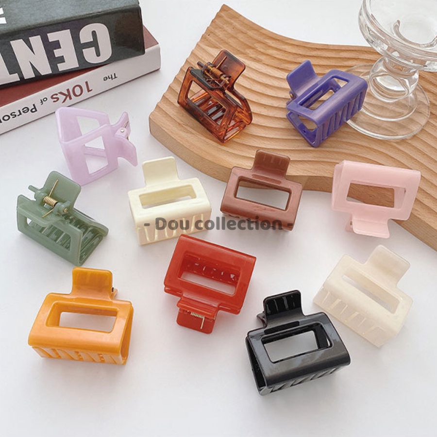 [Nowship2h] Kẹp Tóc Càng Cua Nữ Đẹp Trơn Hình Vuông Mini Hottrend Phong Cách Hàn Quốc - Mã KT015