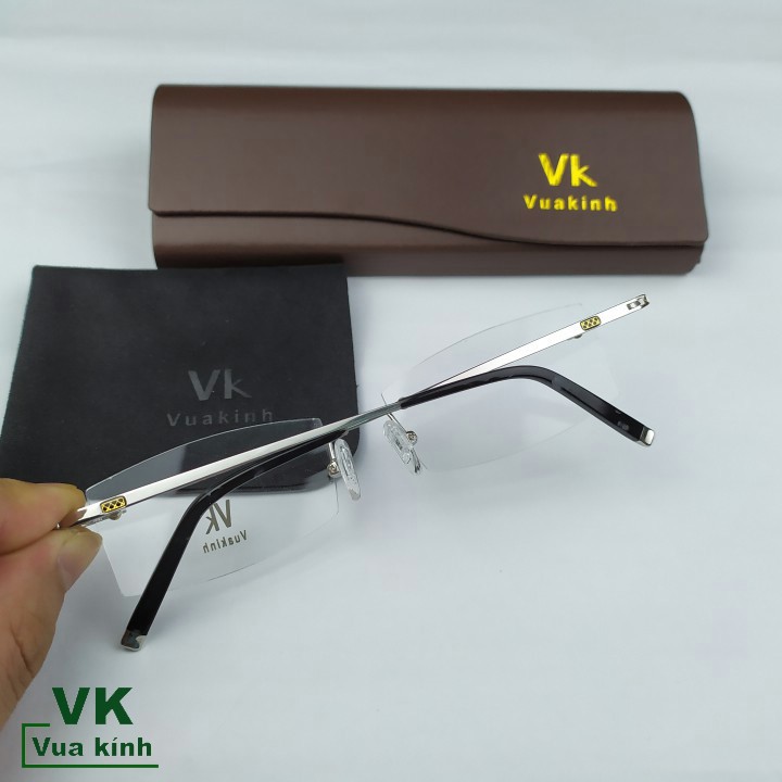 Gọng kính cận khoan không viền titan VK61