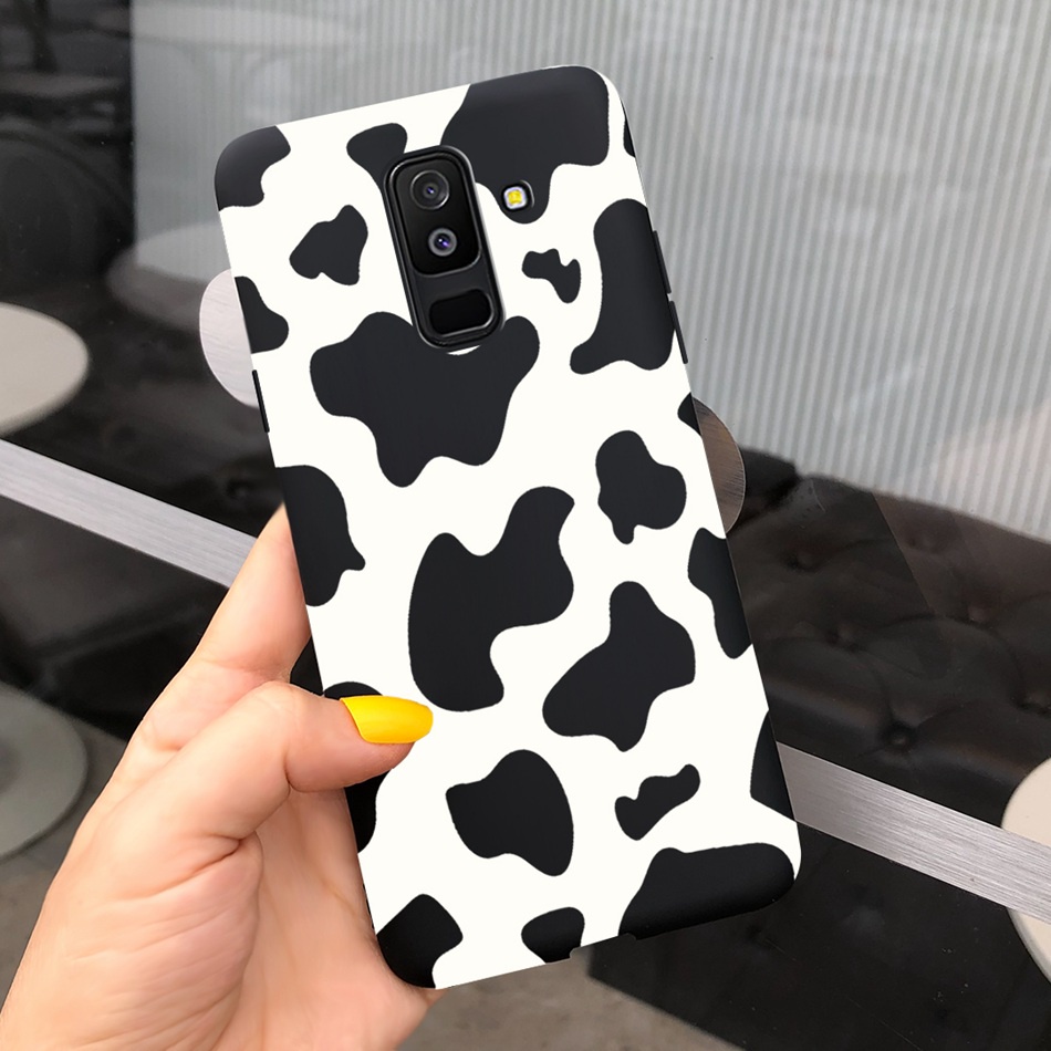 Ốp Điện Thoại Silicon TPU Mềm Hình Bò Sữa Trái Tim Cho Samsung Galaxy A6+ SM-A605G / A6 2018 SM-A600F SamsungA6 A6 Plus