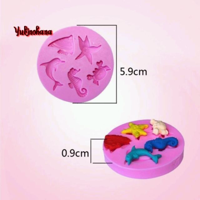 KHUÔN SILICONE HÌNH SINH VẬT BIỂN DỄ THƯƠNG, TRANG TRÍ BÁNH KEM, BÁNH ĐÔNG SƯƠNG, LÀM TRANG SỨC ĐẤT SÉT.