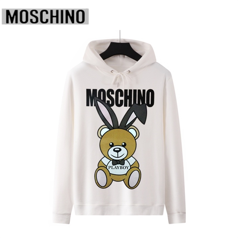 Moschin Áo hoodie In logo Tai Thỏ Và Gấu Thắt Nơ Sáng Tạo Thoải Mái Thời Trang Xuân Thu