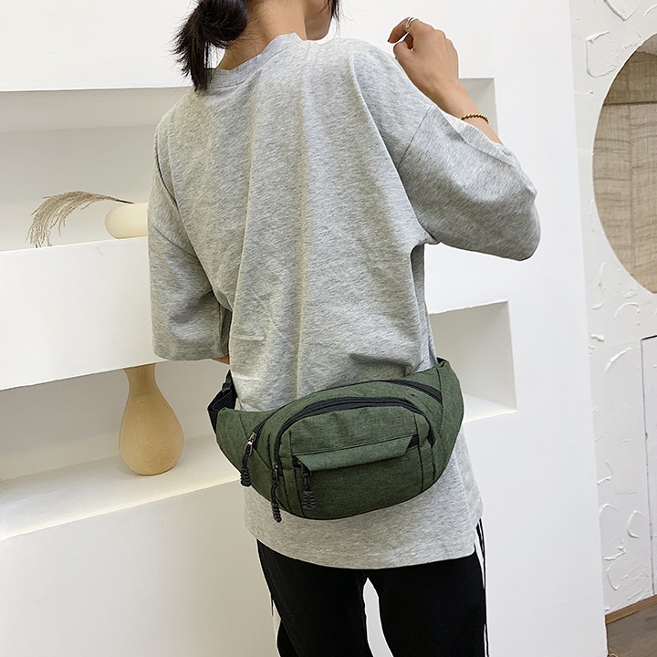 Túi đeo bụng nam, nữ vải oxford chống nước phong cách Hàn Quốc TUI-45