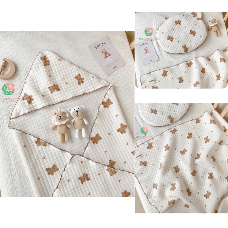 Ủ choàng xô mỏng Mochee &amp; Set chăn gối Mochee