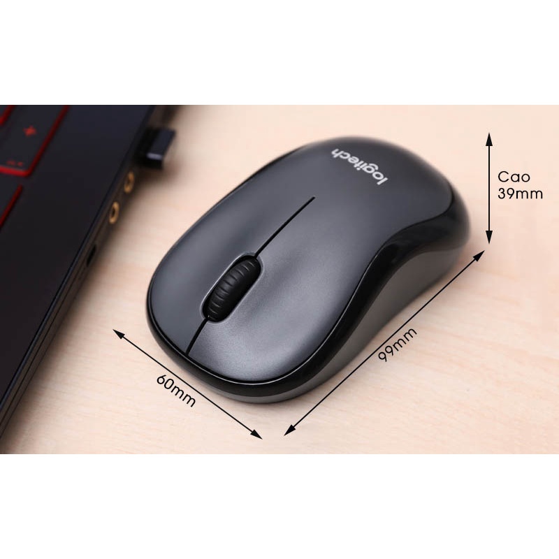 Chuột không dây Logitech Silent M220 Có công tắc On/Off Độ nhạy cao Giảm 90% tiếng ồn cho những lần nhấp chuột LILOPC