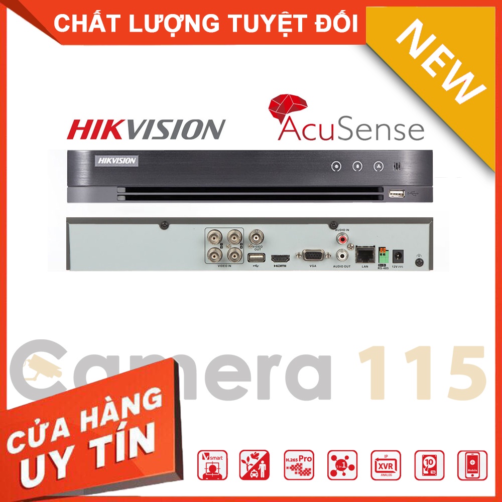 ĐẦU GHI THÔNG MINH ACUSENSE VỎ SẮT HỖ TRỢ CAMERA IP iDS-7204HQHI-M1/S