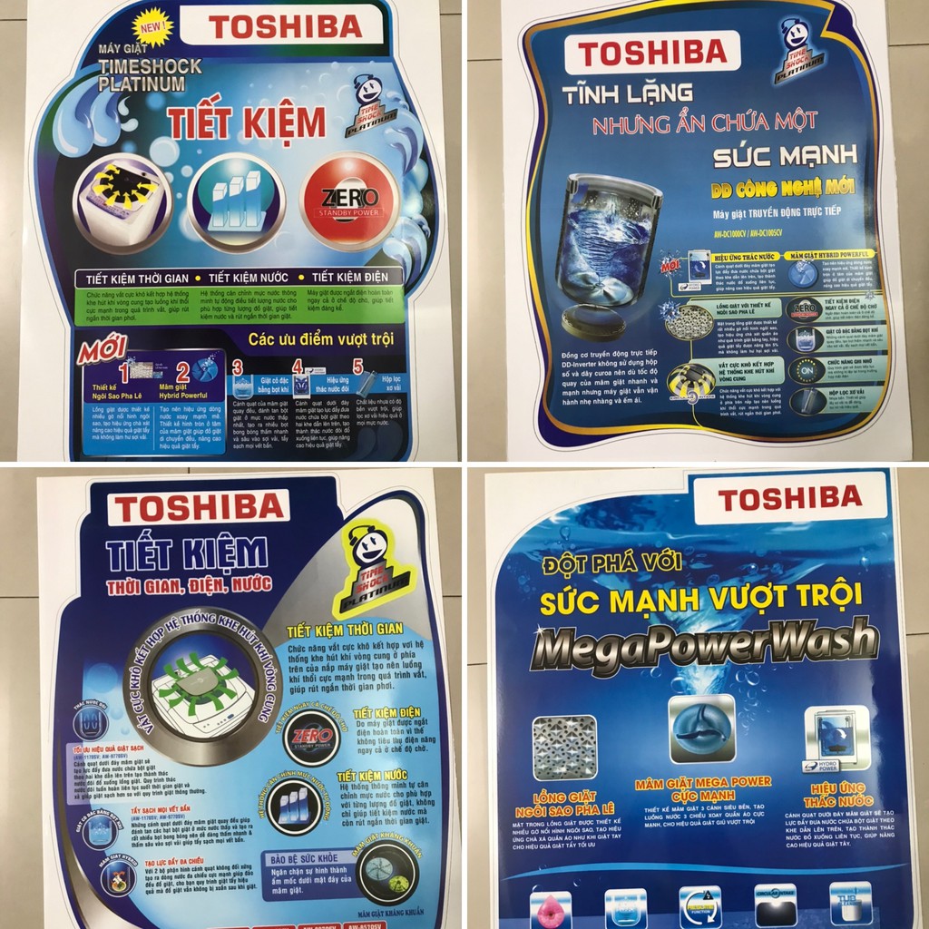 Tem dán máy giặt Toshiba/ Miếng dán máy giặt Toshiba (phần 2, phần cuối)