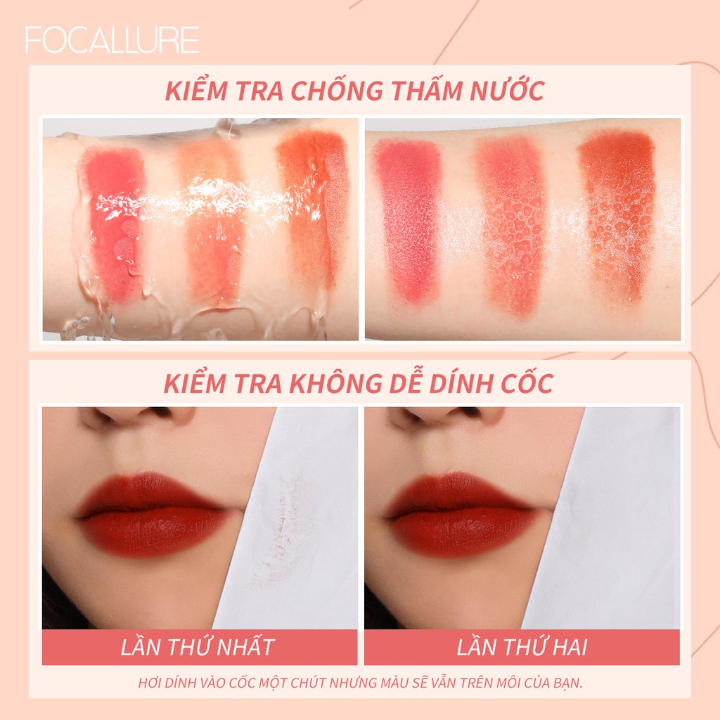 Son môi FOCALLURE 24g màu nhung mịn lên màu đẹp