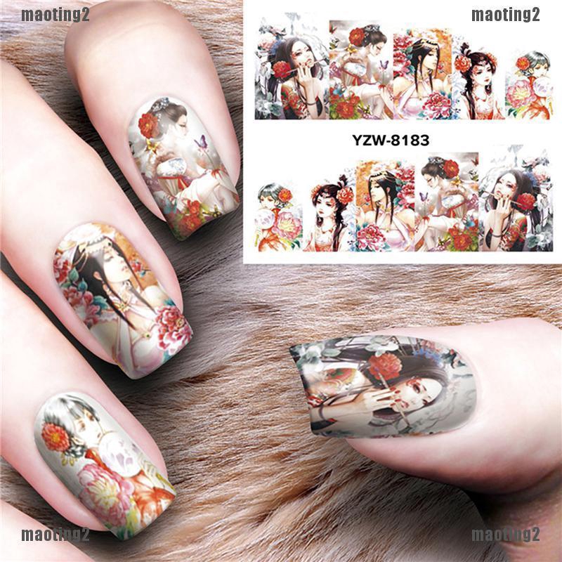 {MT2}Miếng dán móng tay hình mỹ nhân xinh đẹp