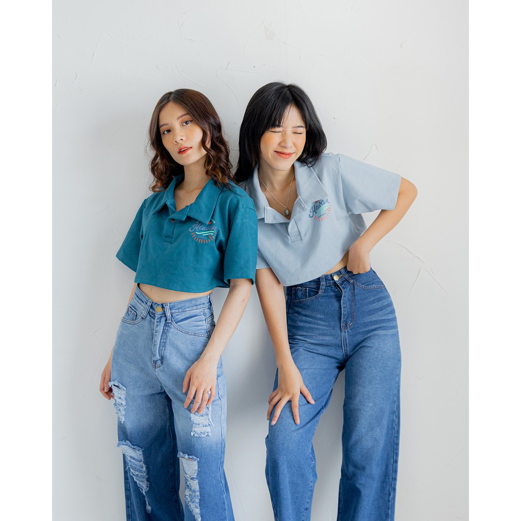 Áo Thun Polo Croptop In Hình - LEO's clothing AT2021 | BigBuy360 - bigbuy360.vn