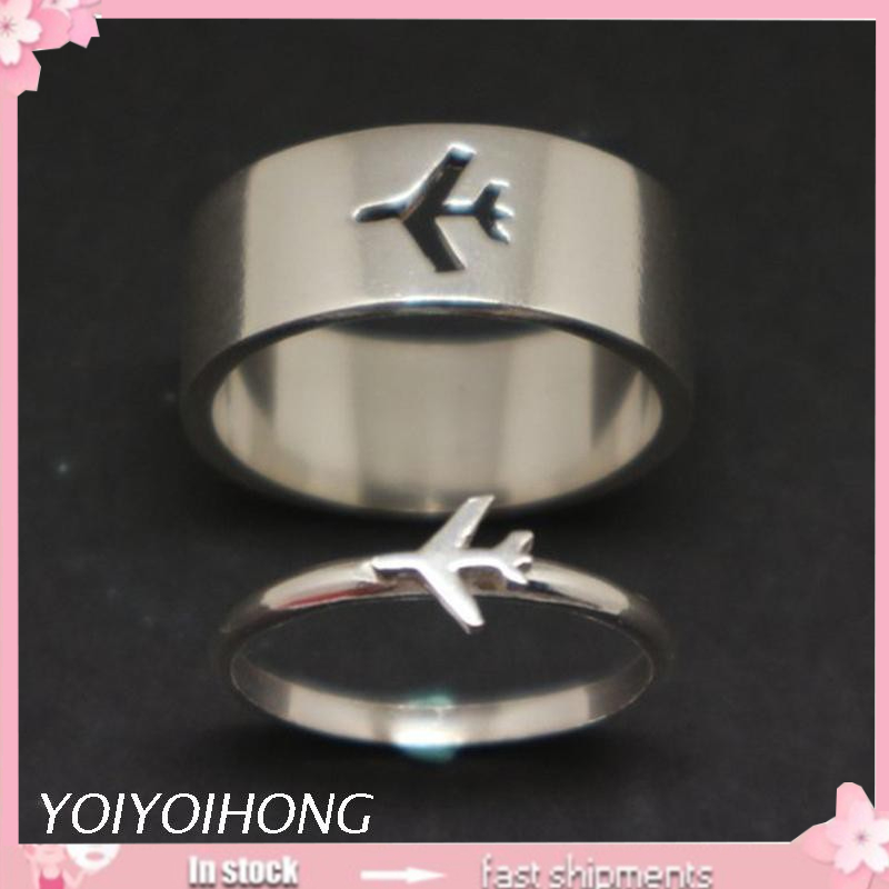 Nhẫn Đeo Tay Kim Loại Khắc Hình Bướm Thời Trang Cho Cặp Đôi