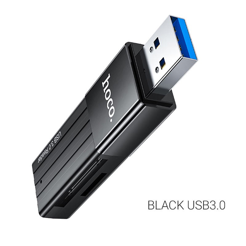 Đầu đọc thẻ nhớ 2.0 / 3.0 Hoco HB20 Mindful - hỗ trợ khe microSD/SD  - Chính Hãng