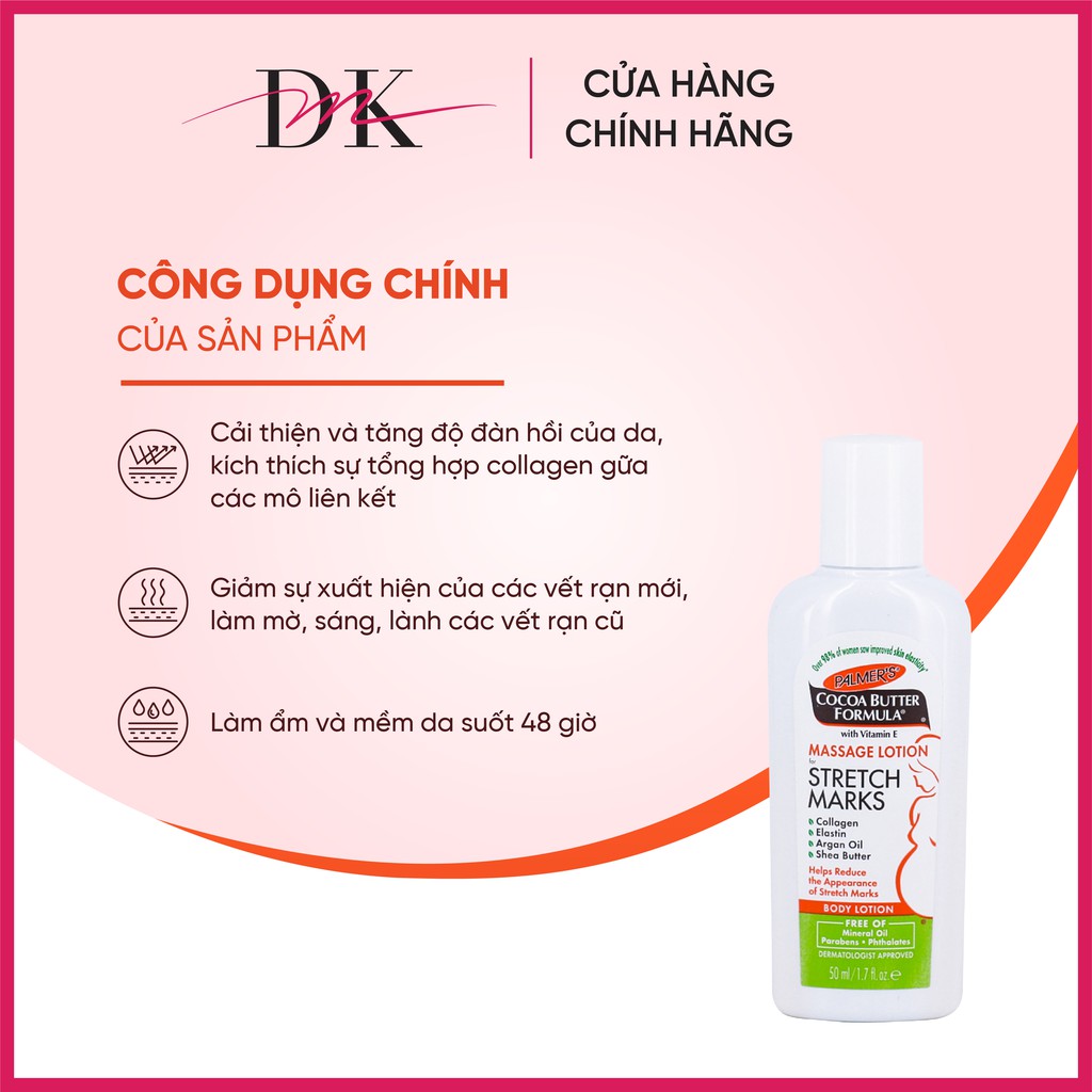 (Mini Size) Lotion ngăn ngừa và giảm rạn da khi mang thai hoặc tăng cân Palmer's 50ml