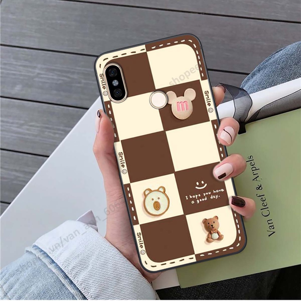 Ốp lưng Xiaomi Mi A2 hình gấu, kẹo dễ thương cute