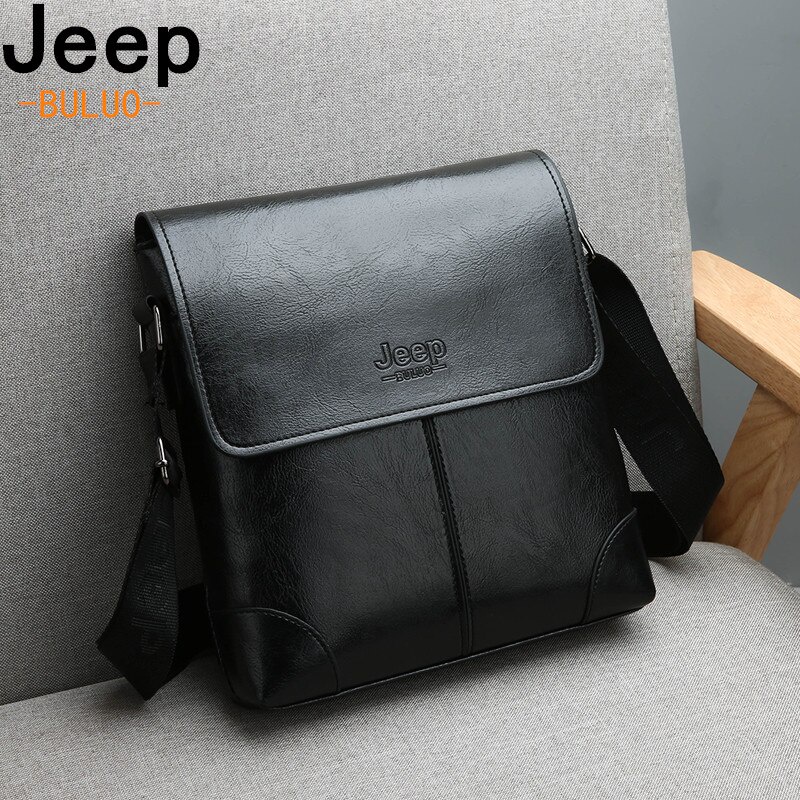 JEEP BULUO Túi đeo chéo vai bằng da PU thời trang sành điệu cho nam