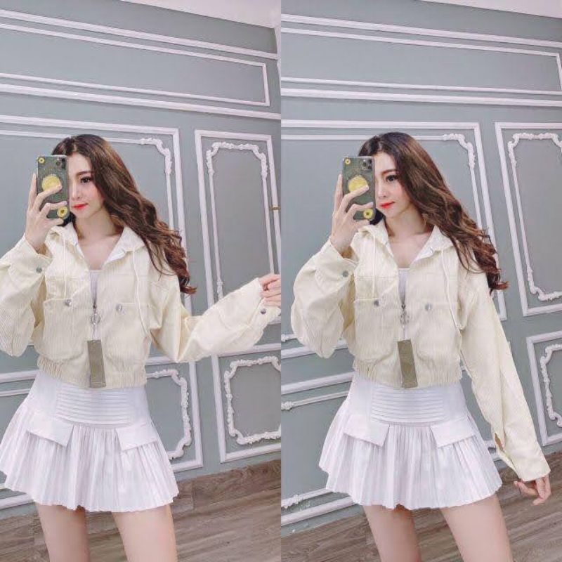 Áo Khoác Nhung Tăm Nữ Ulzzang Form Rộng Unisex Freesize HIJUNE AKH01