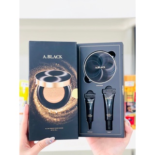 Set phấn nước a.black all day perfect cover cushion spf47,pa++