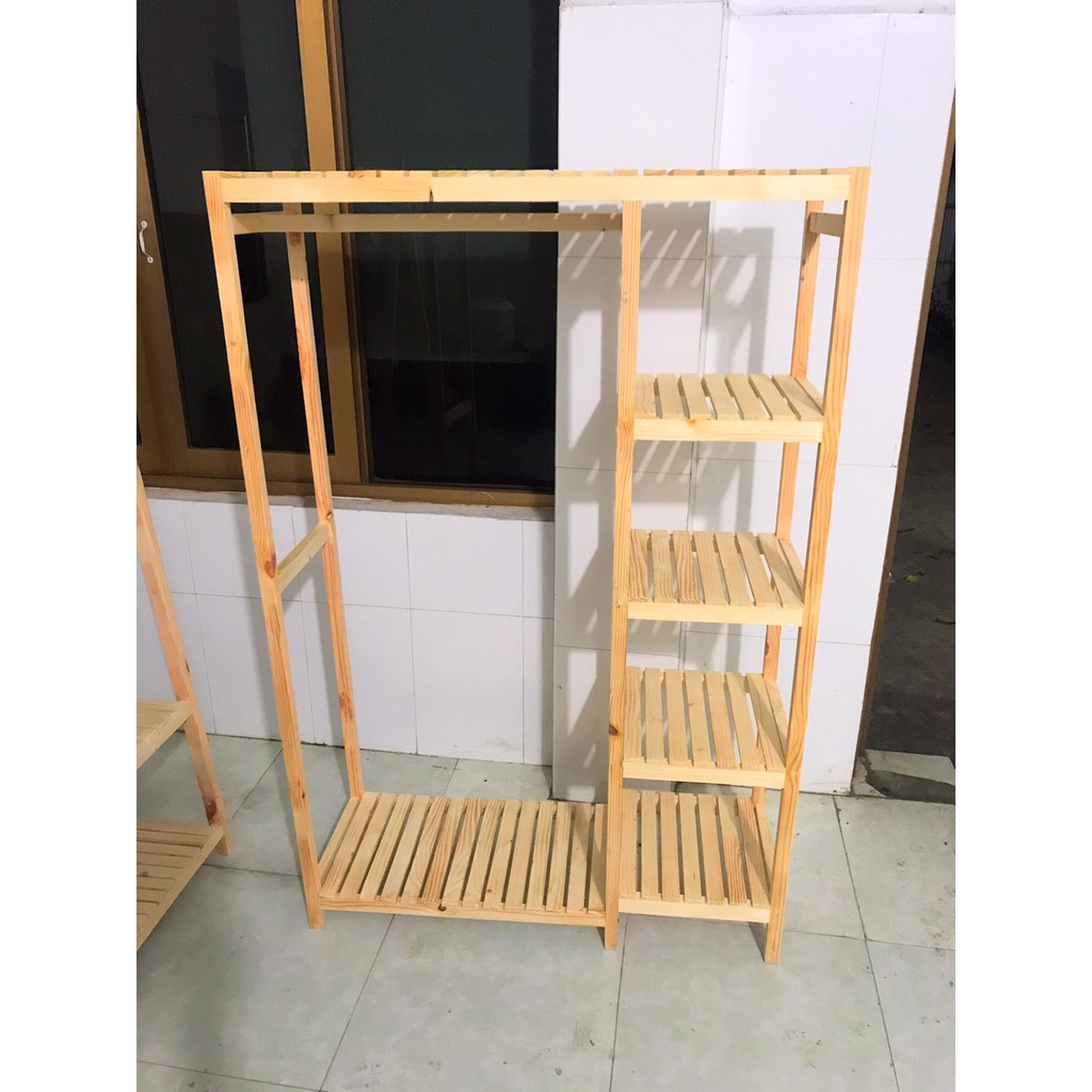 Kệ Treo Quần Áo Khung Gỗ Thông 2 Ngăn GIÁ RẺ VÔ ĐỊCH | BigBuy360 - bigbuy360.vn