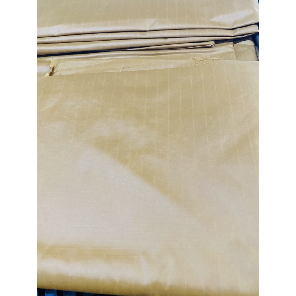 Vải may diều - màu vàng đất kẻ ô - khổ rộng 1.5m