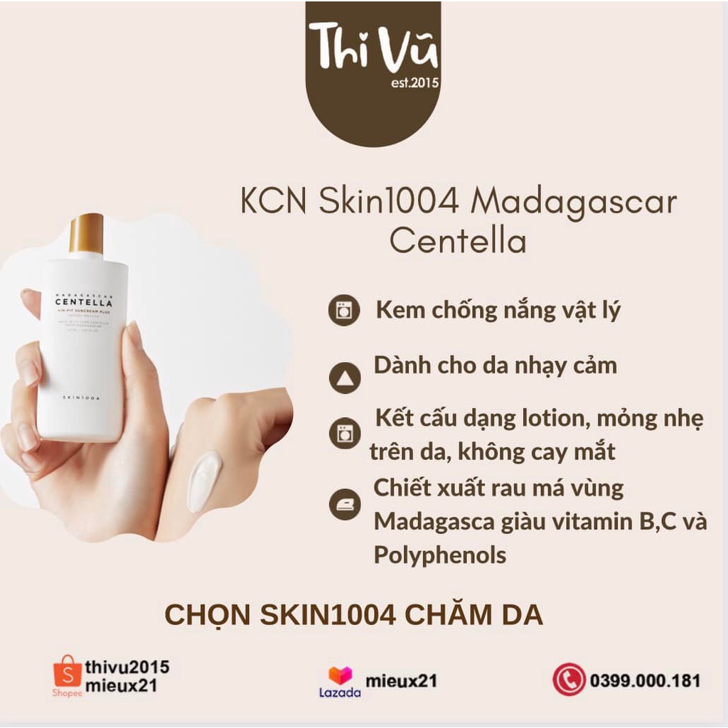 Kem chống nắng Skin1004 Madagascar Centella Air-Fit Suncream Plus 50ml