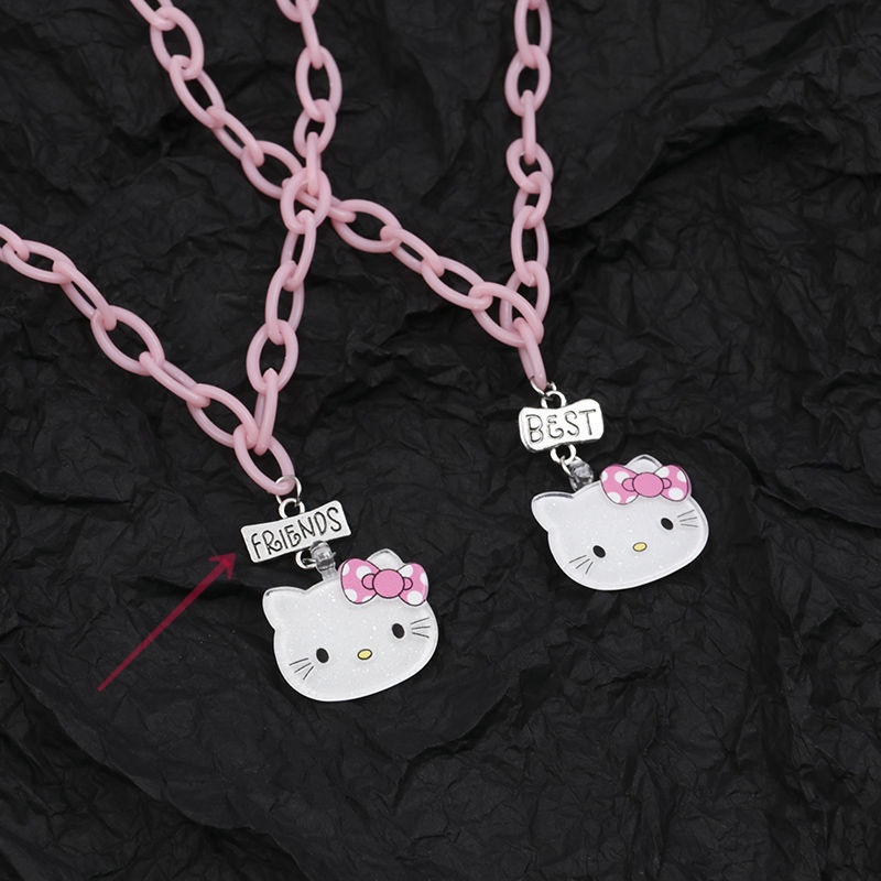 Vòng Cổ Choker Mặt Hello Kitty Màu Hồng Dễ Thương Cho Nữ