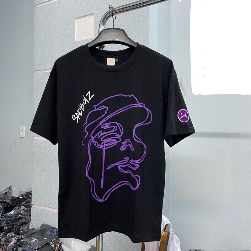 Áo thun tay lỡ Unisex Sadboiz form rộng vải cotton co dãn - áo phông nam nữ Sad Story phong cách Ulzzang -WAM