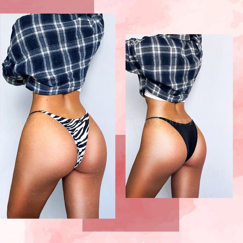 Quần Lót Cotton 2/4 Mông Không Đường May Không Hằn Dây Hông Mảnh Siêu Sexy