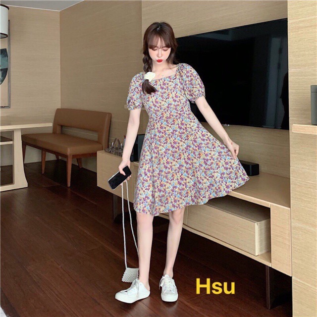 Váy hoa nơ lưng HSB876