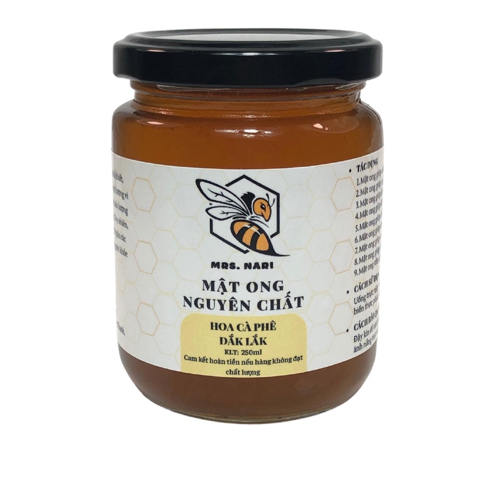 Mật ong nguyên chất - Mật ong hoa cà phê 100ml - 1lít Nari Farm