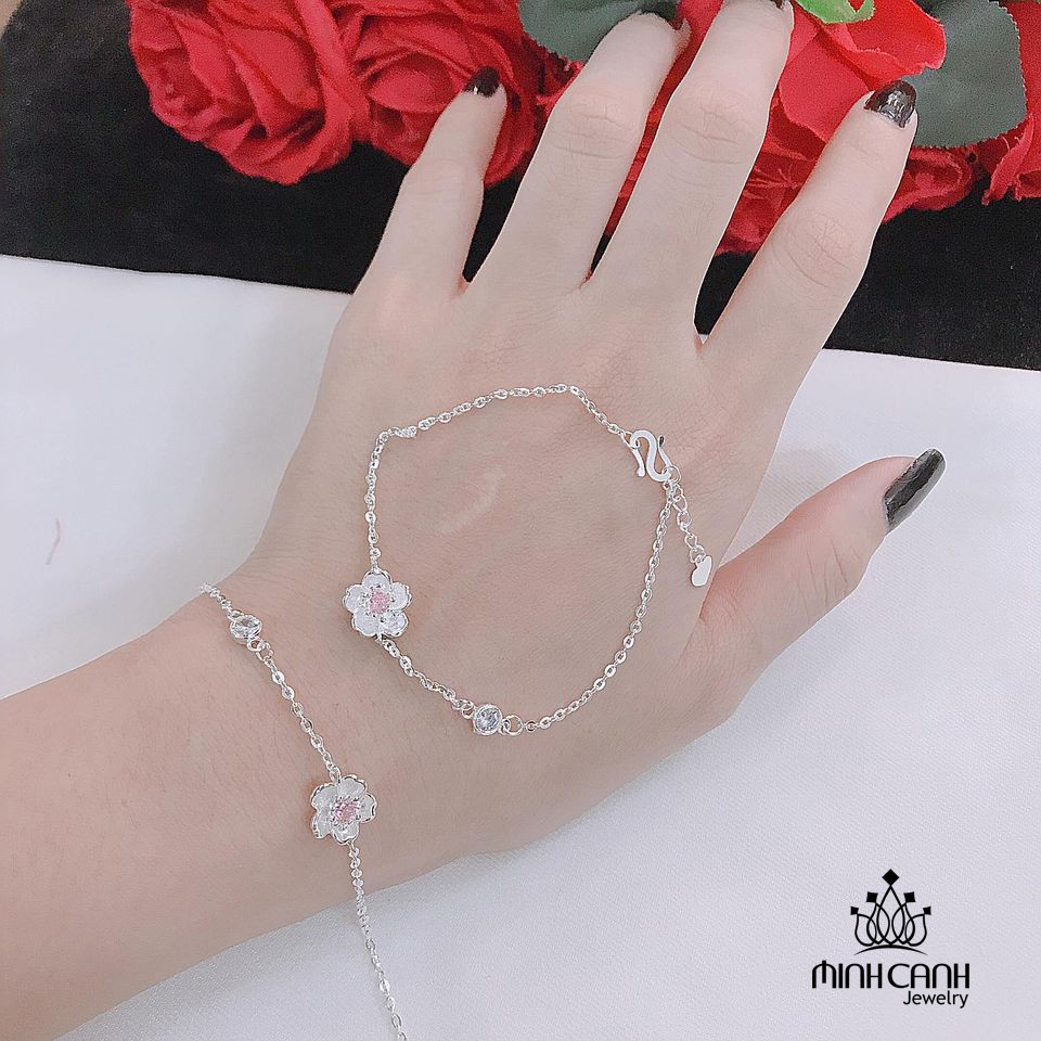 Vòng Tay Bạc Hoa Anh Đào Nhỏ Xinh - Minh Canh Jewelry