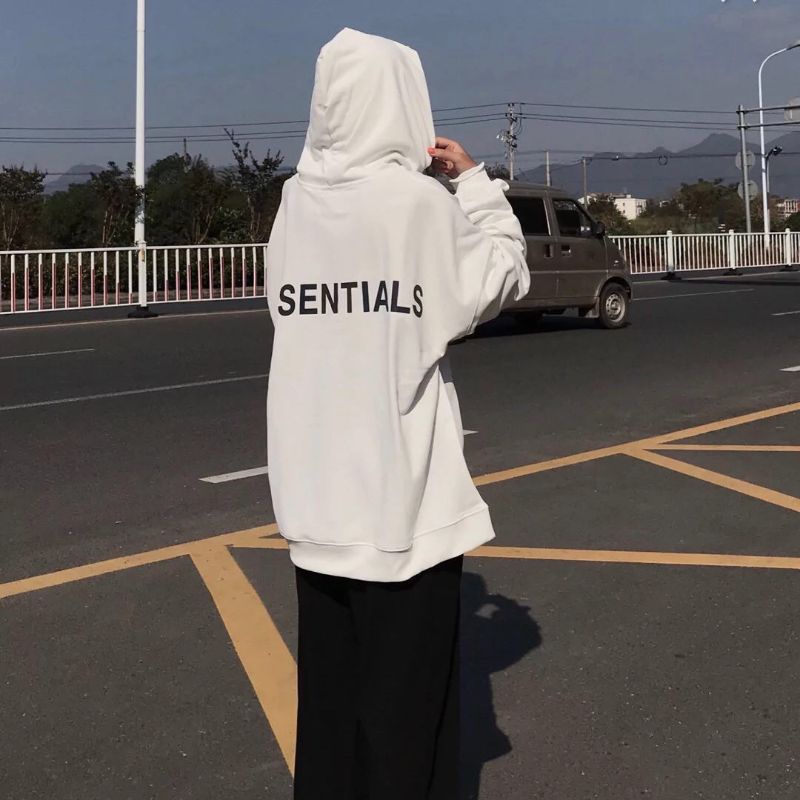 Áo Hoodie Essentials Form Rộng Tay Bồng, Áo Hoodie Unisex Nam Nữ( Kèm Ảnh Thật)