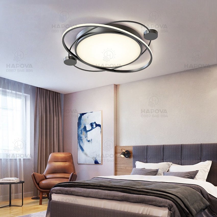 Đèn ốp trần phòng khách 3 chế độ ánh sáng HAPOVA PESER 1014 + Tặng kèm khiển