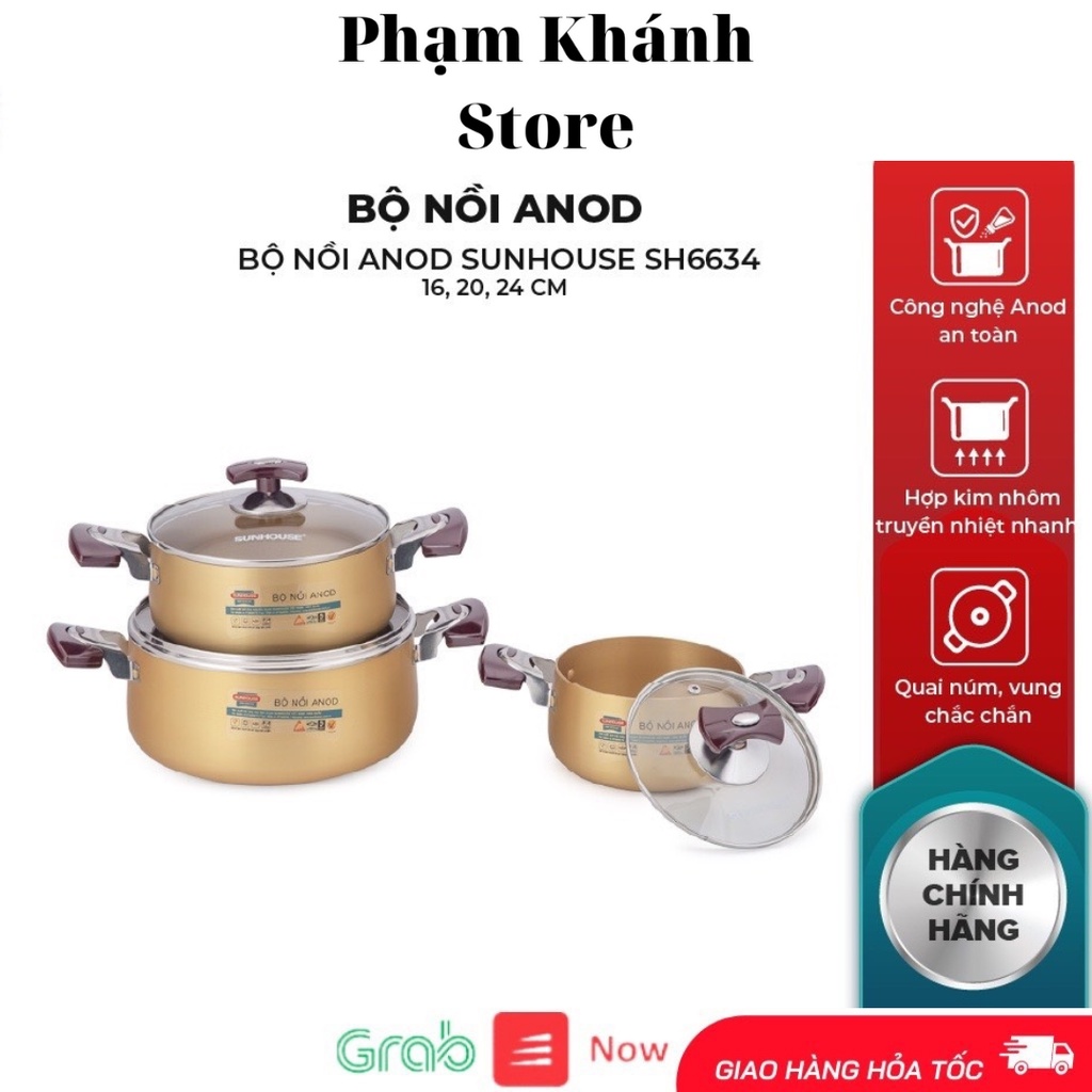 Bộ 3 Nồi Nhôm Sunhouse SH6634
