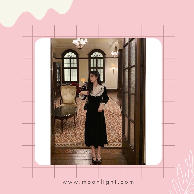 Đầm dài phối ren sang chảnh
