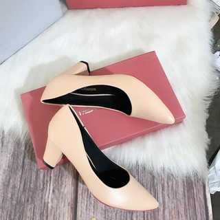 [HÀNG SẴN]Giày cao gót bít mũi 5 cm, công sở êm và mềm [HÀNG SẴN]