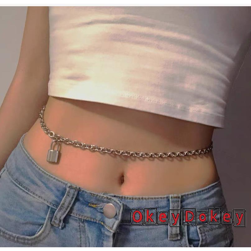 Dây Xích Đeo Thắt Lưng Có Khóa Phong Cách Punk Hiphop Thời Trang Nữ