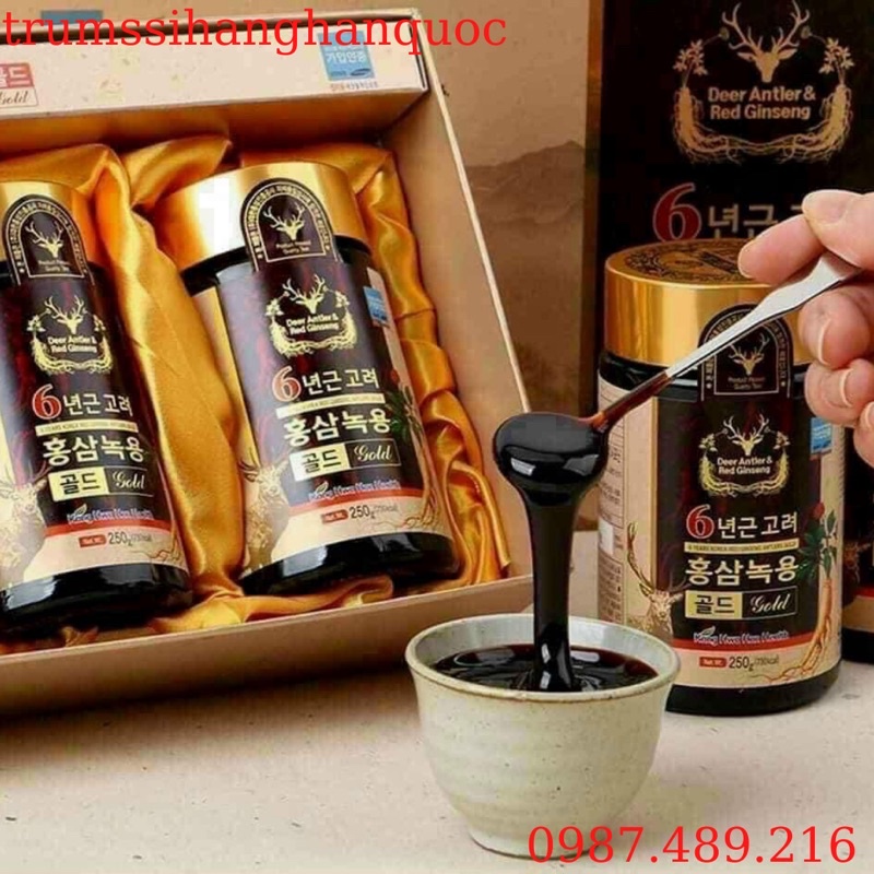 [HÀNG MỚI VỀ] Cao Hồng Sâm Nhung Hươu KANGHWA Hàn Quốc, Hộp 4 Lọ x 250gr