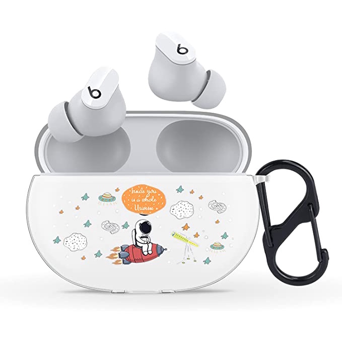 Vỏ bảo vệ hộp sạc tai nghe bằng TPU mềm kèm móc khóa độc đáo cho Beats Studio Buds 2021