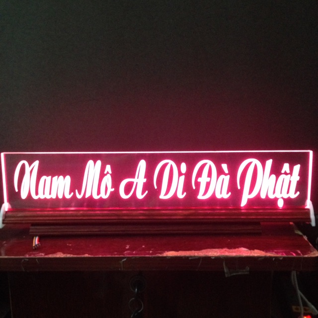 Chữ điện mica đèn led: NAM MÔ A DI ĐÀ PHẬT