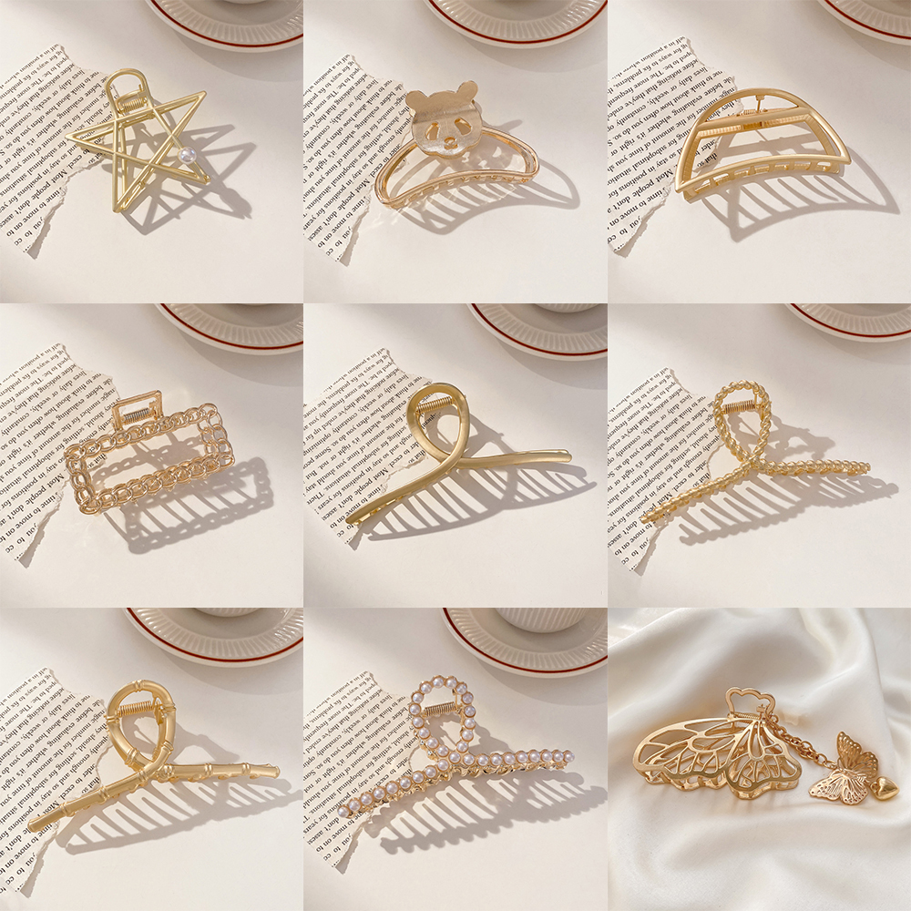 Fashion butterfly clip alloy women hollow hair accessories simple headdress