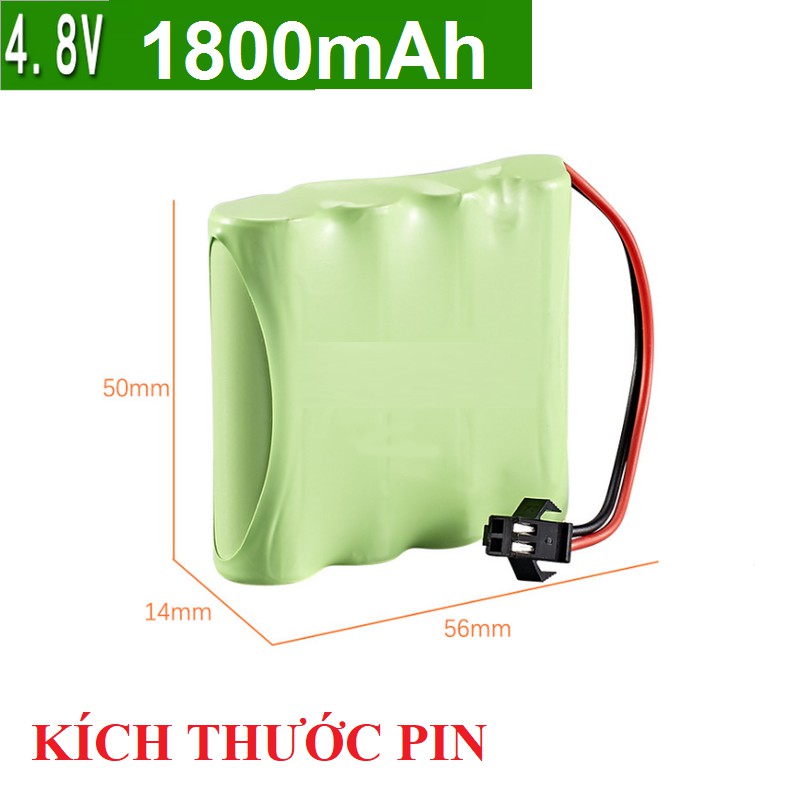 Pin sạc xe mô hình Ni-cd 4.8v 1800mah