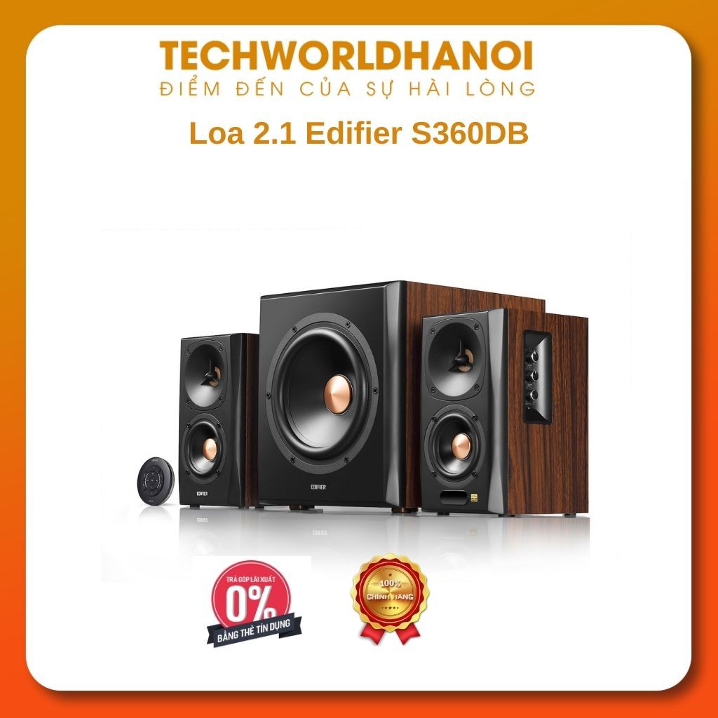 Loa 2.1 Edifier S360DB (planar treble, HiRes Audio, subwoofer không dây) | Hàng chính