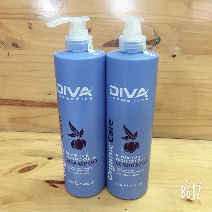 Dầu Gội Đầu Diva Xanh 750ML Phục Hồi Và Giữ Màu Tóc Chính Hãng