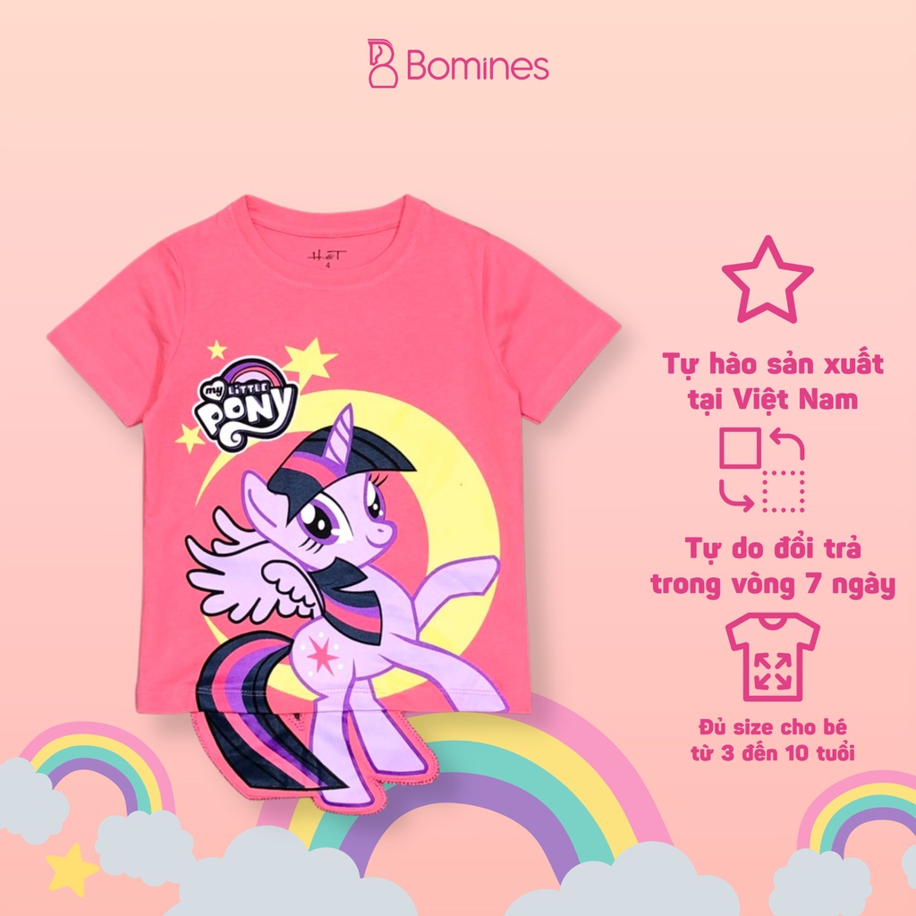 Áo thun bé gái hoạt hình Little Pony, vịt Daisy xinh xắn vải thun cotton thoáng mát 12-30kg hãng Bomines