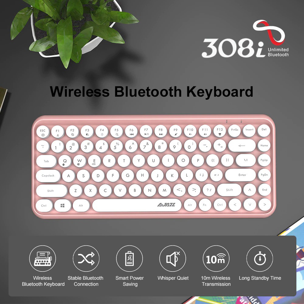 AJAZZ 308i Bàn phím không dây  Bluetooth siêu Đẹp dùng được cho Windows, MAC OS, IOS, Android | BigBuy360 - bigbuy360.vn
