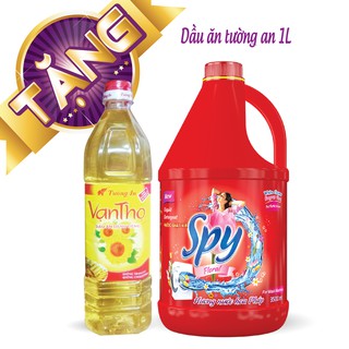 Nước giặt xả SPY đỏ cho máy giặt cửa ngang - 3,5L - Tặng dầu ăn 1L